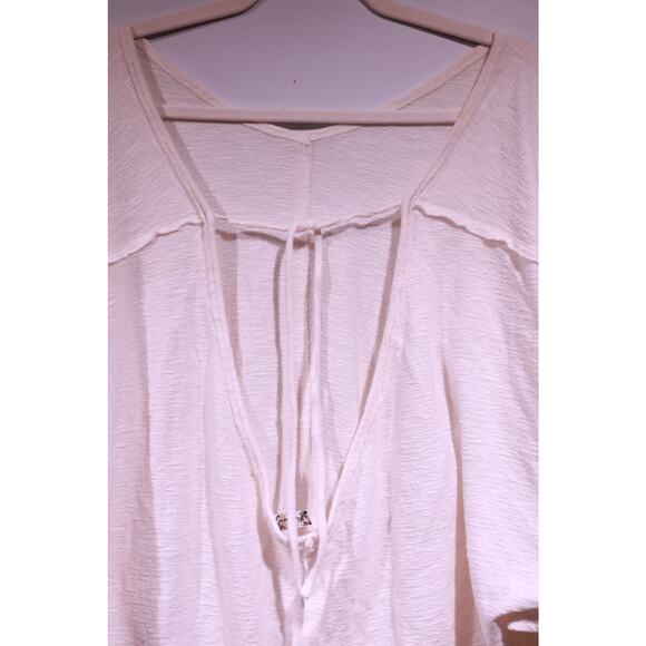 Free People Cream Oversized Tunic Dress Boho Slouchy High Low Hem - Picture 9 of 9